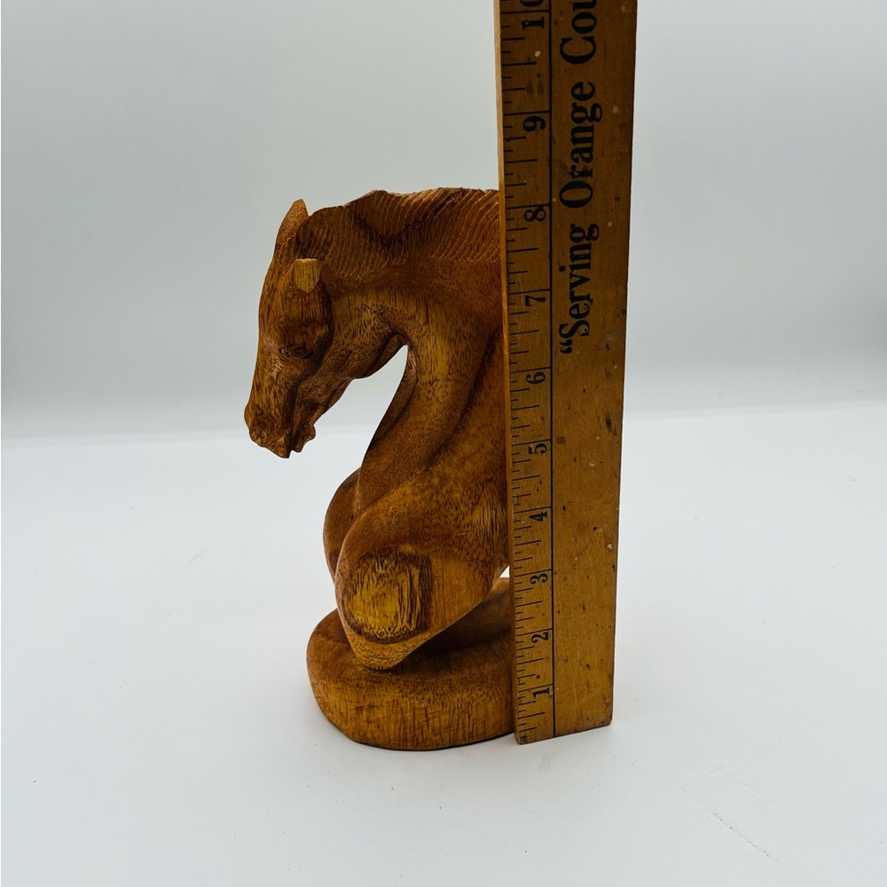 Handcrafted Wooden Horse Sculpture 8 inch tall - Picture 3 of 12